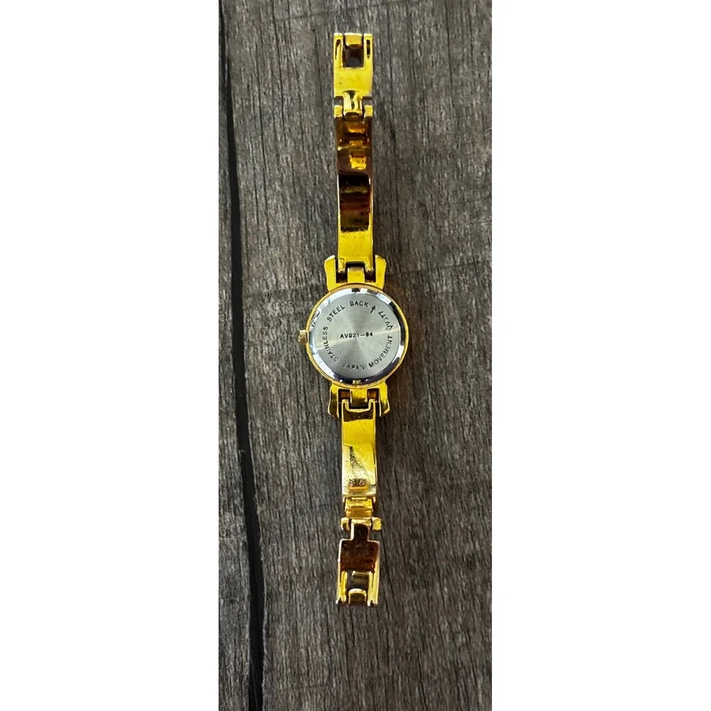 Vintage Two Tone Gold Silver Women‎ Watch Crystal Accent Roman Numeral AV021-04